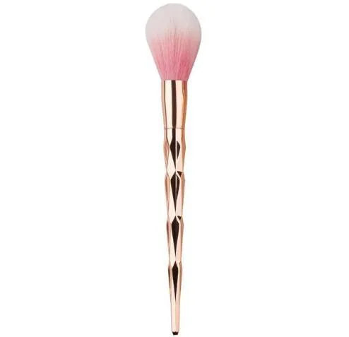 10-piece makeup brush set with wooden handles and rose gold synthetic wool bristles for foundation eyeshadow contour concealer blush
