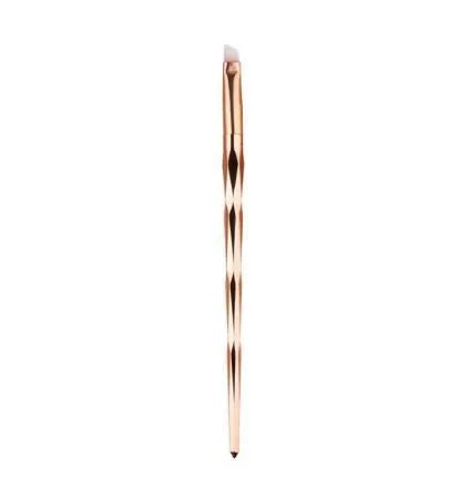 10-piece makeup brush set with wooden handles and rose gold synthetic wool bristles for foundation eyeshadow contour concealer blush