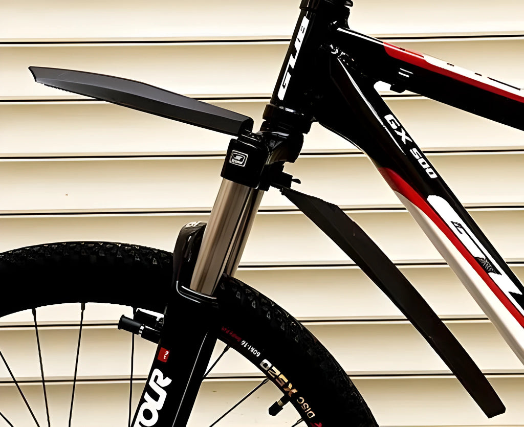 Quick release plastic bicycle mud guards in colour options for front and rear wheels
