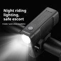 USB rechargeable bicycle headlight with 100 lumens brightness on handlebar