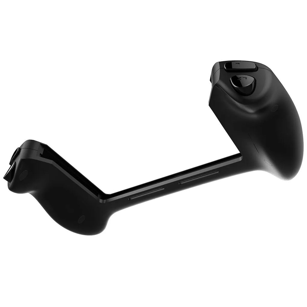 Black Nintendo Switch wireless gamepad with ergonomic curved grip and textured rockers