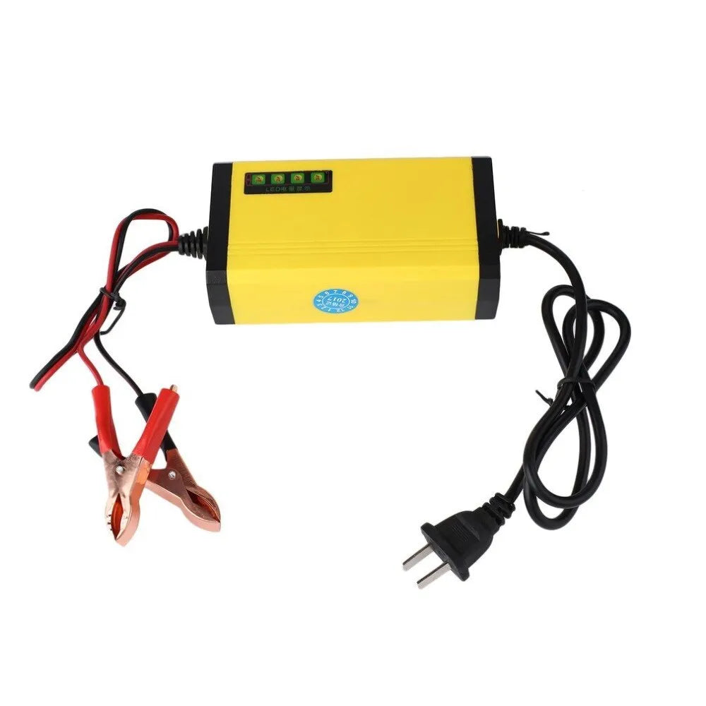 LV1202-2 motorcycle battery charger compact 12V 2A smart charger with EU plug and alligator clips