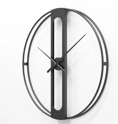 Round metal wall clock with 50cm diameter in black or gold finish
