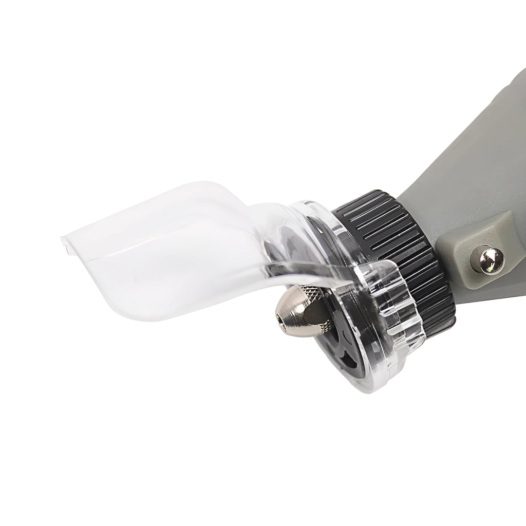 Clear plastic Delta power tool protective cover for grinding, showing transparent shield.