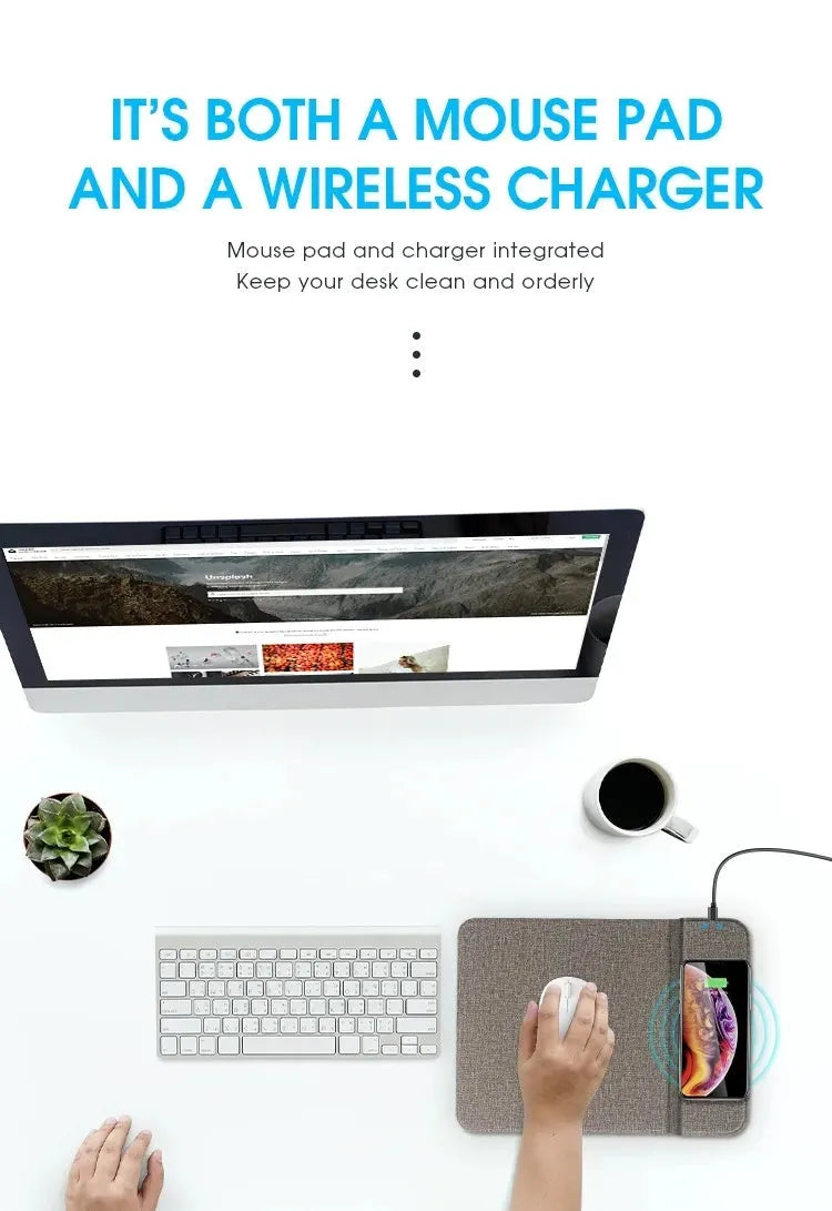 Foldable fabric phone holder with wireless charging capability showing 10W fast charging support