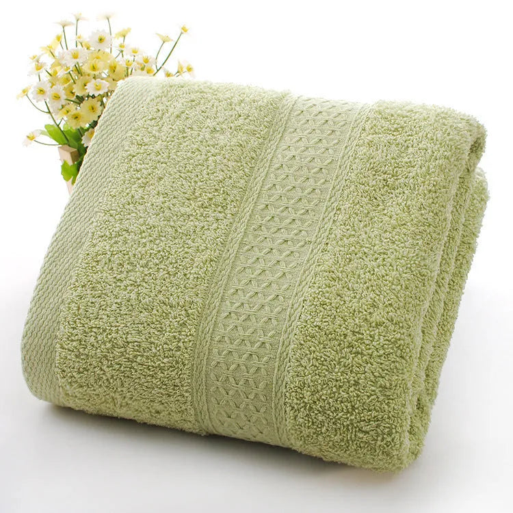 Thickened cotton bath and beach towel shown in one of seven available colour options.