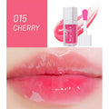 Five colour options of a bright mint lip gloss lipstick with moisturising lip essence oil.