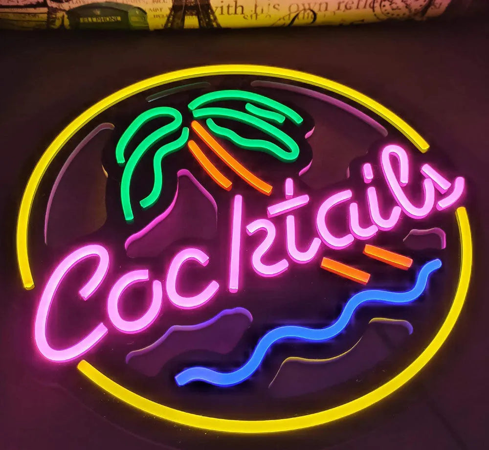 LED coffee neon billboard sign with PVC shell measuring 40mm by 33mm for business decoration