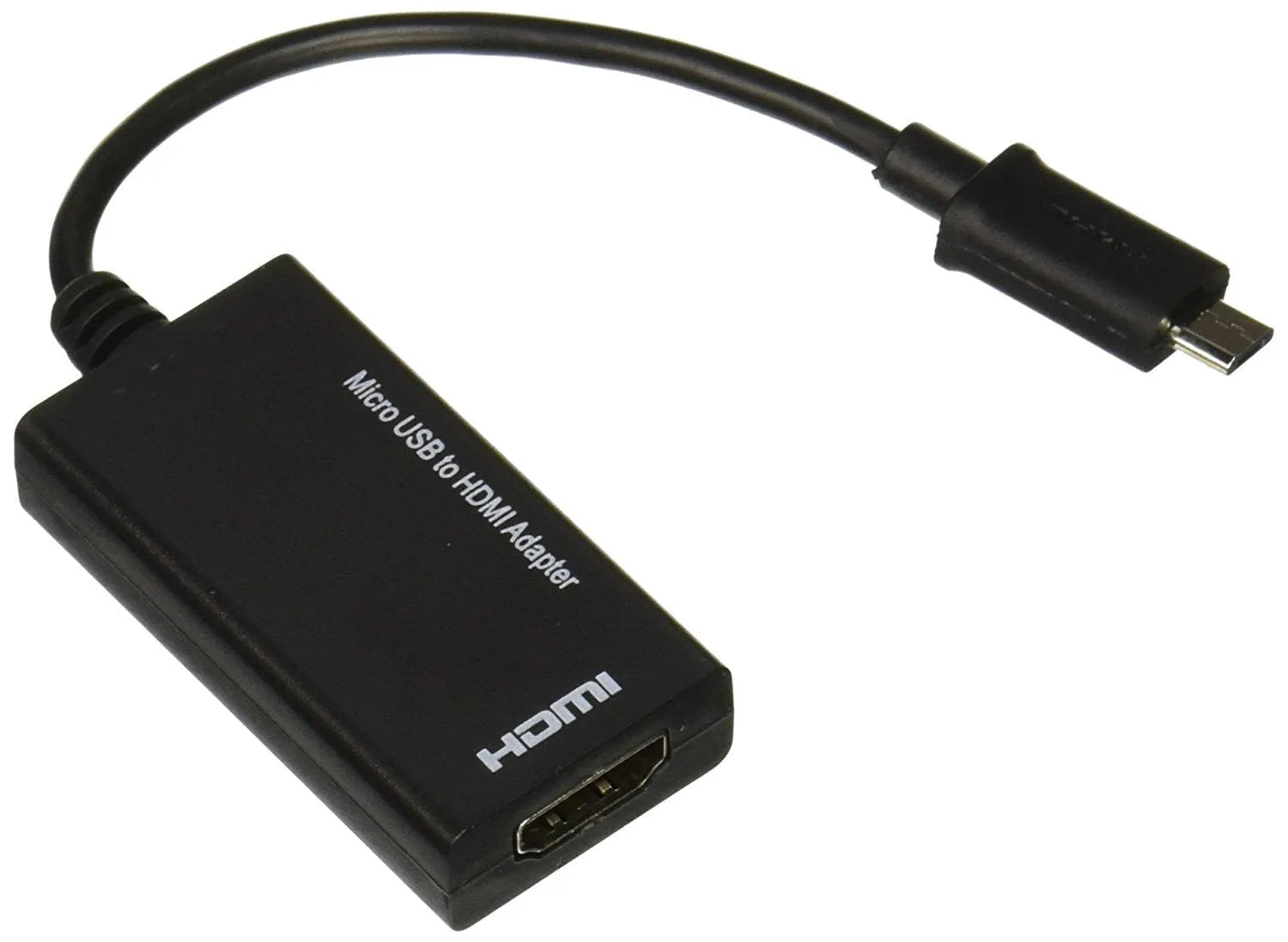 Black HD to HDMI adapter cable for connecting mobile phones to television displays