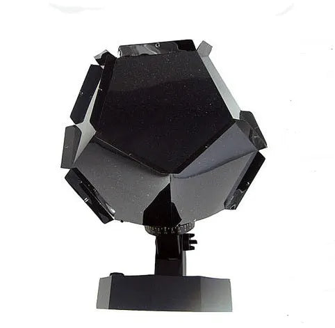 LED starry sky projector night light projecting constellations on a bedroom ceiling with remote control.
