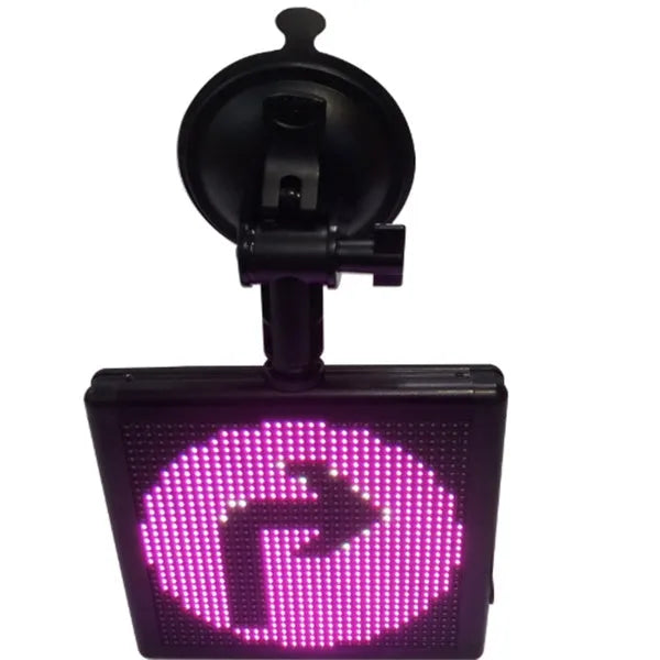 Black ABS car LED expression light showing full-color display on a square screen