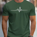 Men's loose fit sports T-shirt in chemical fibre blend fabric with letter pattern and short sleeves