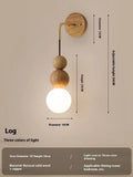 Walnut and copper lollipop suspension wall lamp with tricolour lighting
