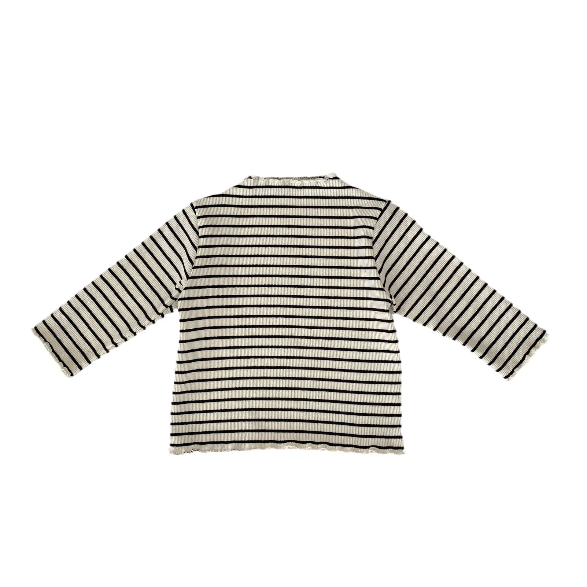 Girls cotton half turtleneck undershirt with long sleeves and printed pattern