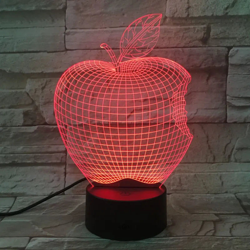3D fruit-shaped colourful night light with touch control and seven LED colour options