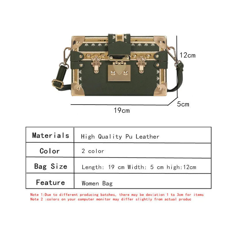 Women's hard frame shoulder bag in black or green with single adjustable strap and flap closure