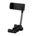 Black ABS plastic mobile phone bracket mounted on car rearview mirror
