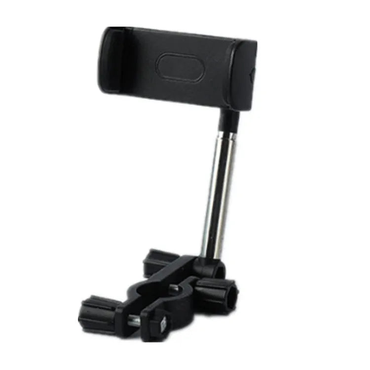 Black ABS plastic mobile phone bracket mounted on car rearview mirror