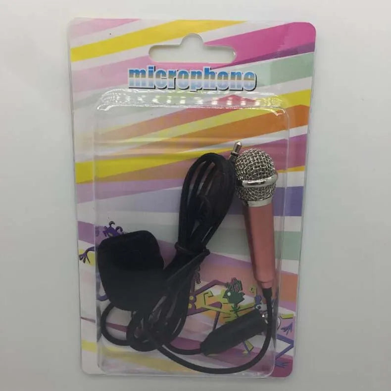 T3 model mini condenser microphone with 3.5mm cable in choice of blue, gold, red, or silver finishes.