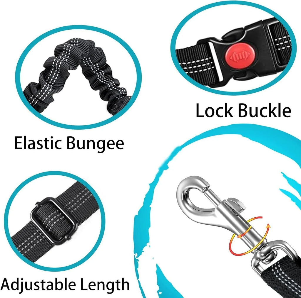 Nylon Retractable Dog Leash with Car Seatbelt Anti-pull Rope
