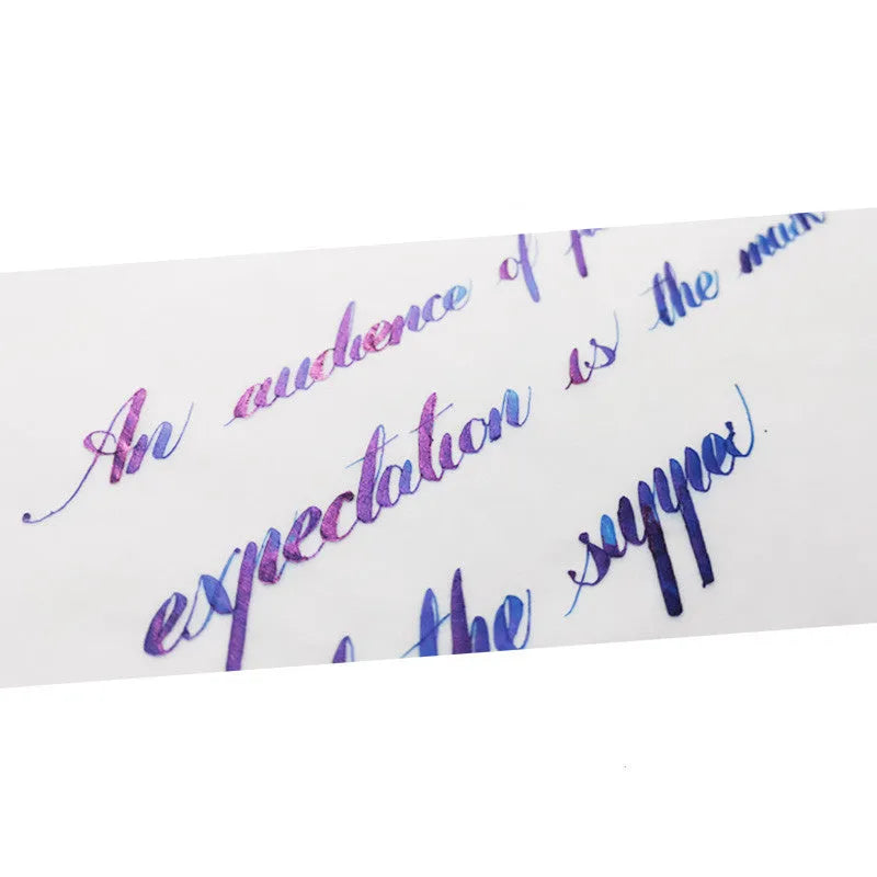 MEMORY-0420 sheen gradient ink bottle for fountain pens with gold powder finish in Red Tide or Truffle colour