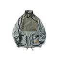 Men's Chinese Fashion Loose Cargo Jacket Casual Outerwear Cotton Blend Long Sleeves Straight Hem Army Green Black M L XL XXL