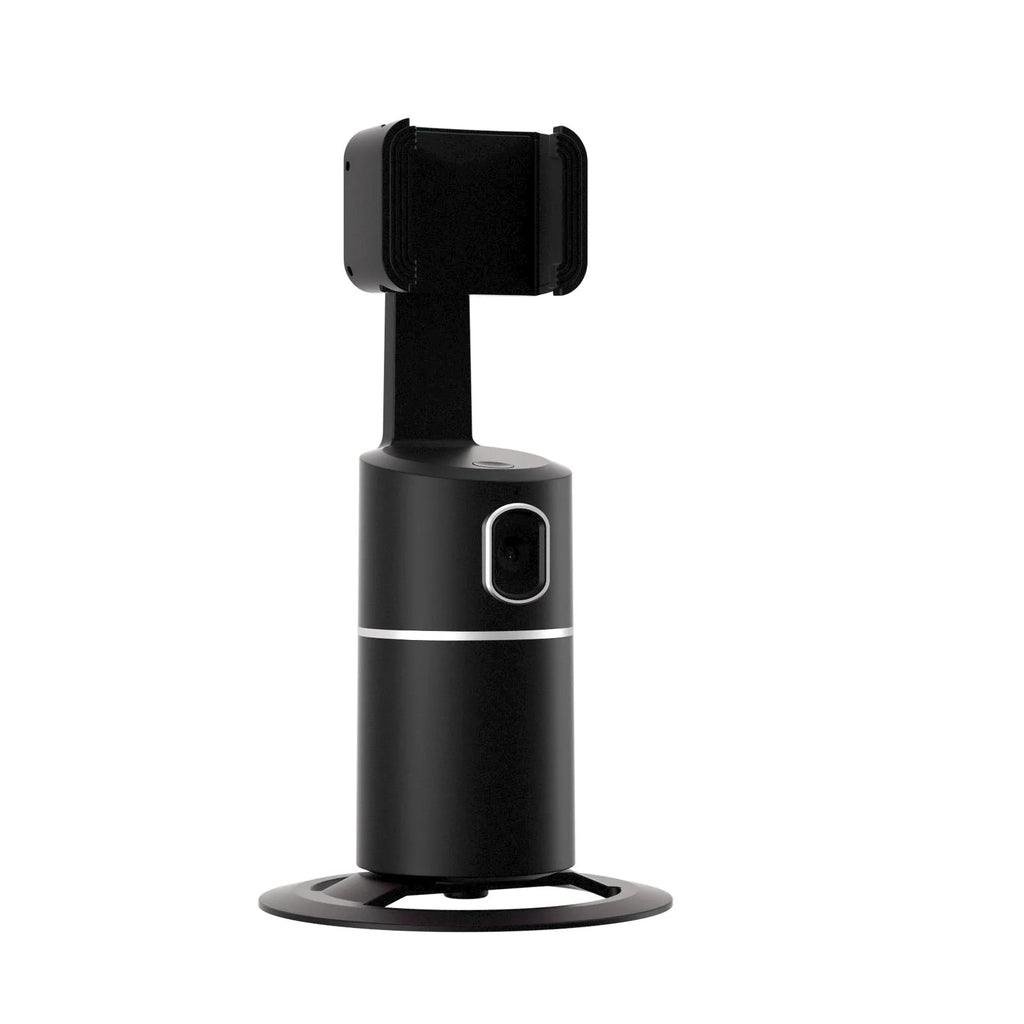 Smartphone tracking gimbal stabiliser with 360-degree rotation and clip installation in black, pink or white colours