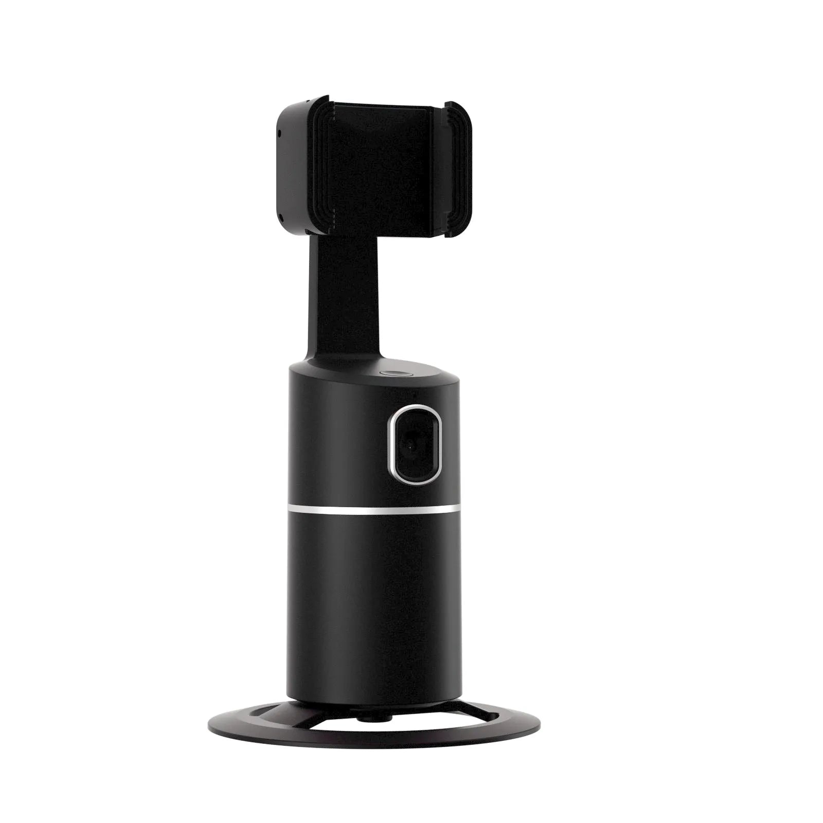 Smartphone tracking gimbal stabiliser with 360-degree rotation and clip installation in black, pink or white colours