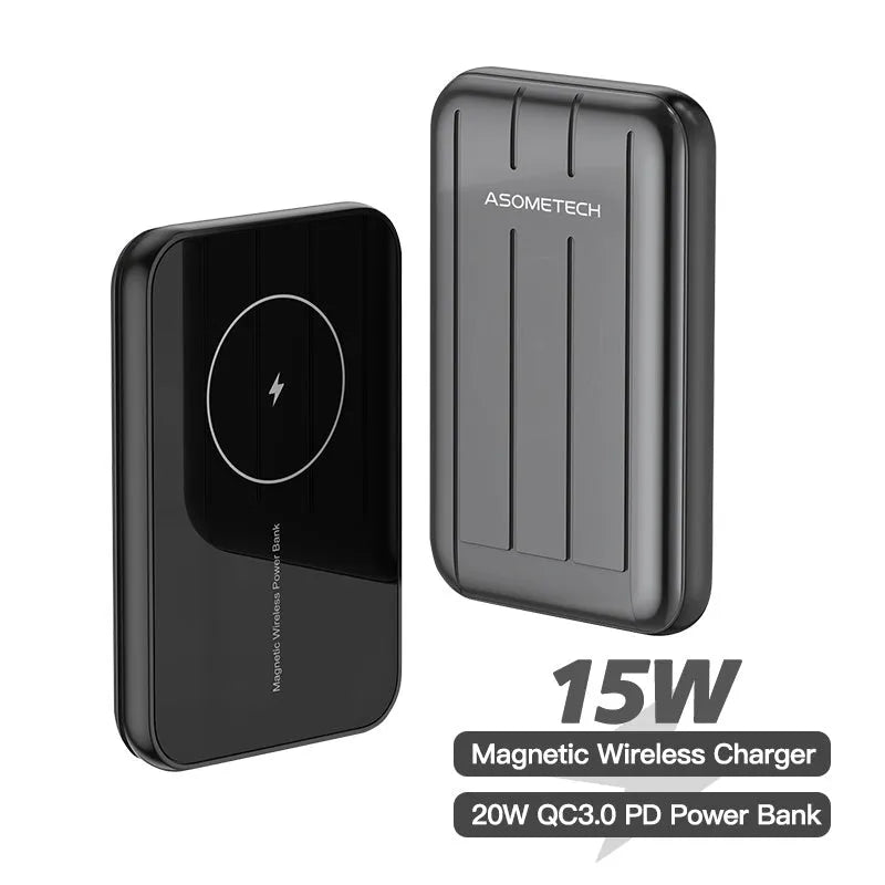 Magnetic wireless charging power bank 5000mAh in acrylic case for iPhone 12