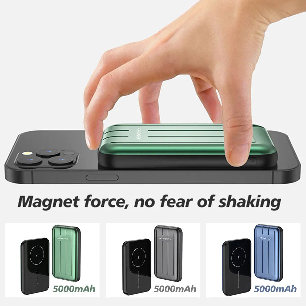 Magnetic wireless charging power bank 5000mAh in acrylic case for iPhone 12