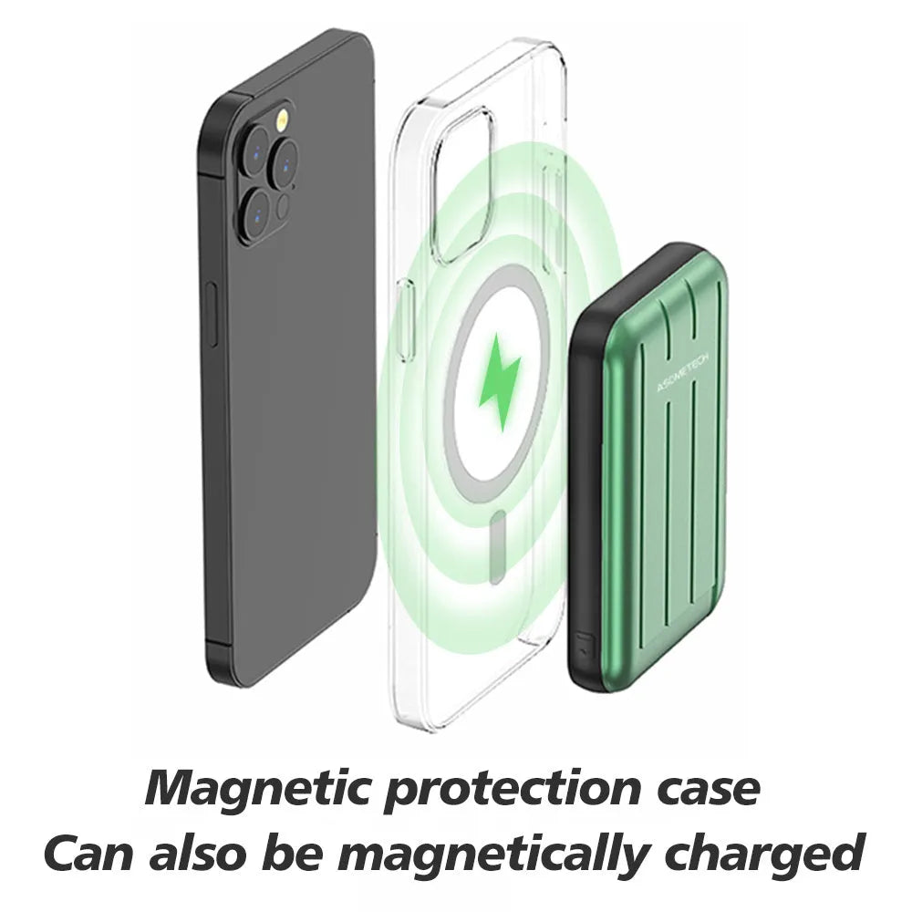 Magnetic wireless charging power bank 5000mAh in acrylic case for iPhone 12