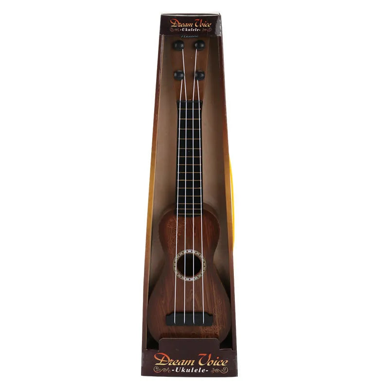 Colourful plastic children's ukulele toy measuring 38cm long for musical training