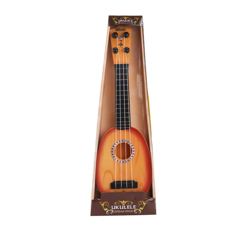 Colourful plastic children's ukulele toy measuring 38cm long for musical training
