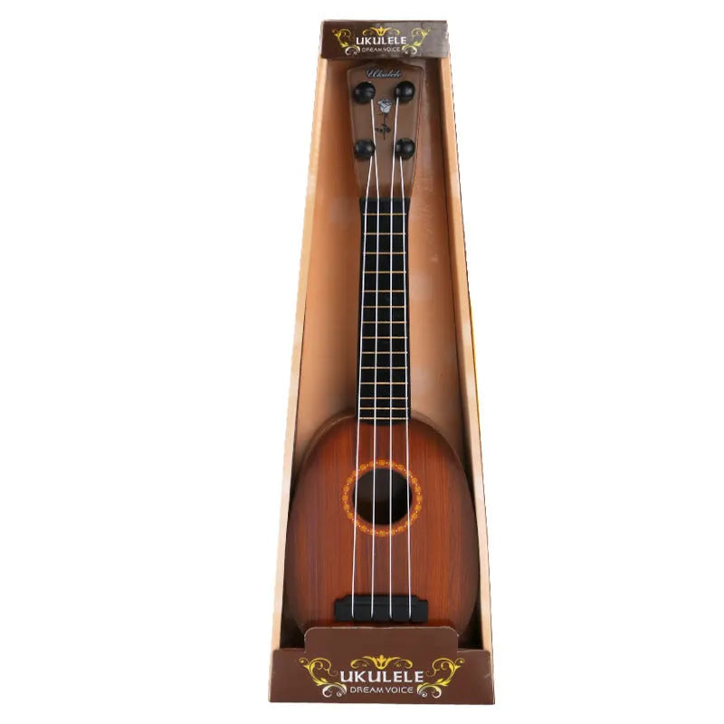 Colourful plastic children's ukulele toy measuring 38cm long for musical training