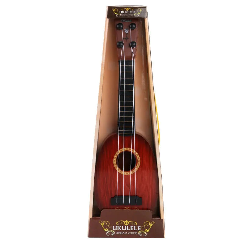 Colourful plastic children's ukulele toy measuring 38cm long for musical training
