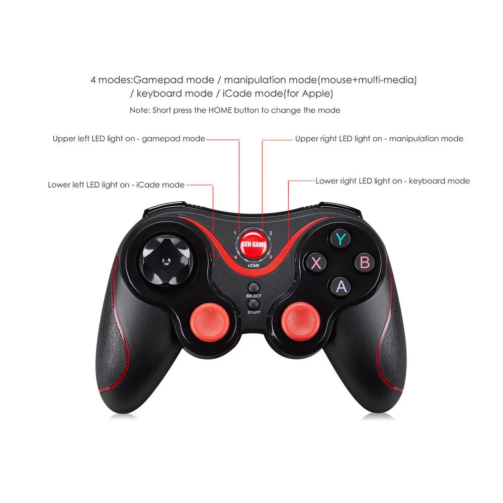 Black Bluetooth wireless game controller for mobile gaming with Android iOS compatibility