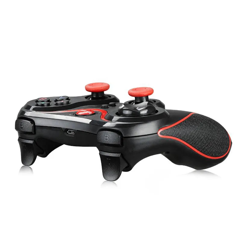 Black Bluetooth wireless game controller for mobile gaming with Android iOS compatibility