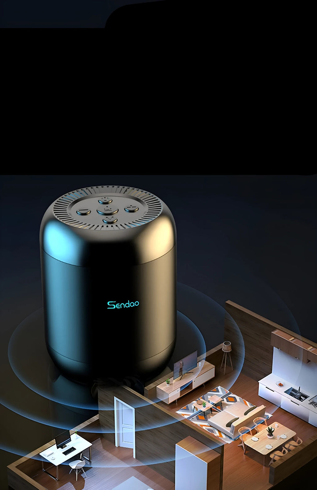 Compact black or white Bluetooth subwoofer speaker with card reader measuring 90x73x73mm