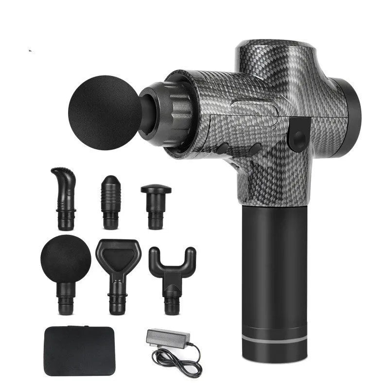 Electric muscle massage gun with brushless motor, 30 gears, ABS body, in Black colour, with UK plug