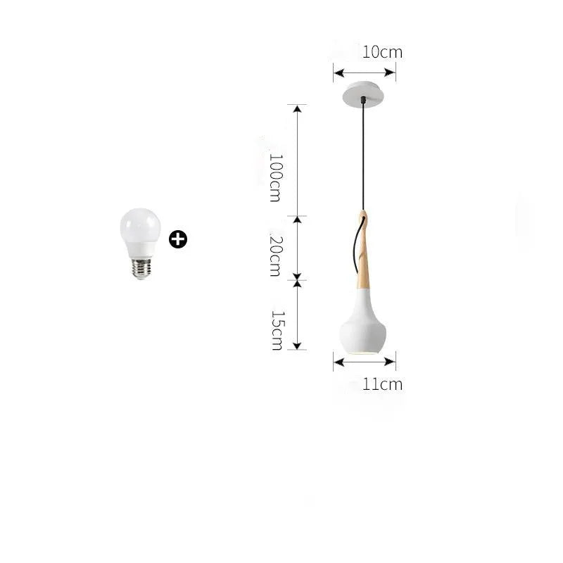 Postmodern minimalist LED dining room chandelier in black finish, 110mm diameter, 350mm height