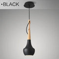 Postmodern minimalist LED dining room chandelier in black finish, 110mm diameter, 350mm height