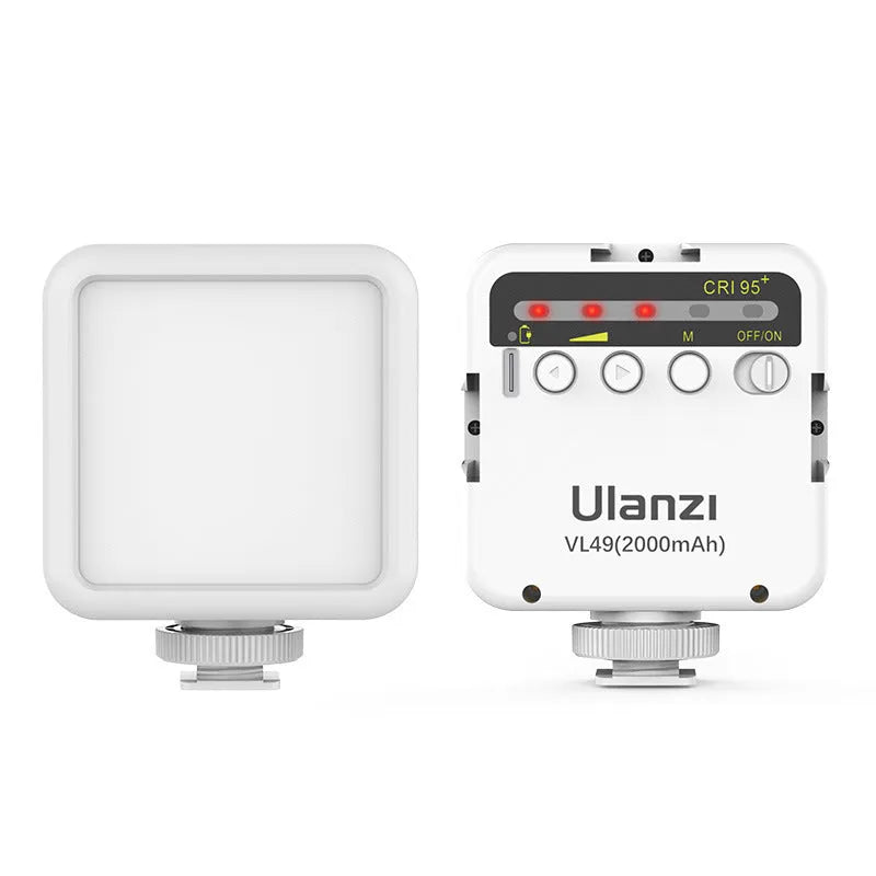 Mini LED photography light with built-in lithium battery, 6W 5500K, dimmable, 10.5x8x4 cm, black colour