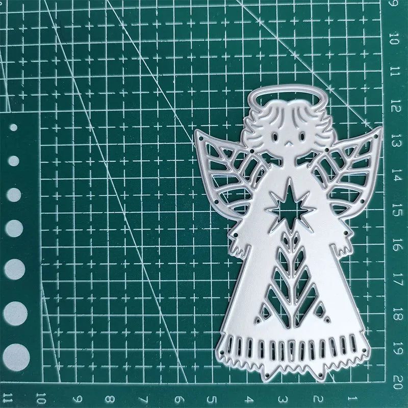 Carbon steel angel embossing mould with character design measuring 8 by 6 centimetres