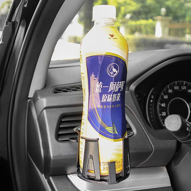 Black ABS universal car air vent beverage holder in colour box packaging