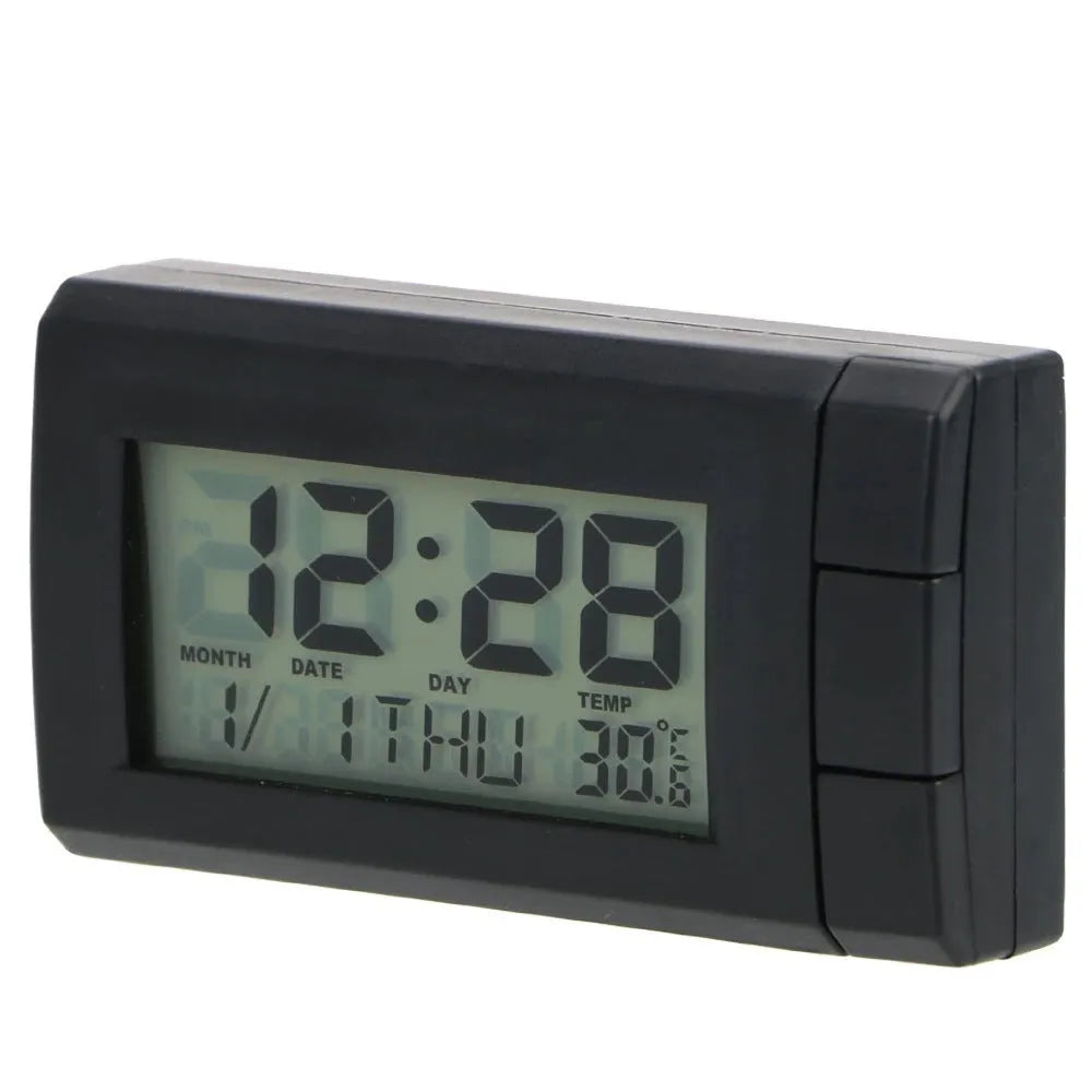 CT66 multifunction car electronic clock with blue backlight, compact 72mm size for dashboard