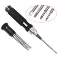 Black four-in-one hexagon socket screwdriver set for aeromodelling with four bit sizes