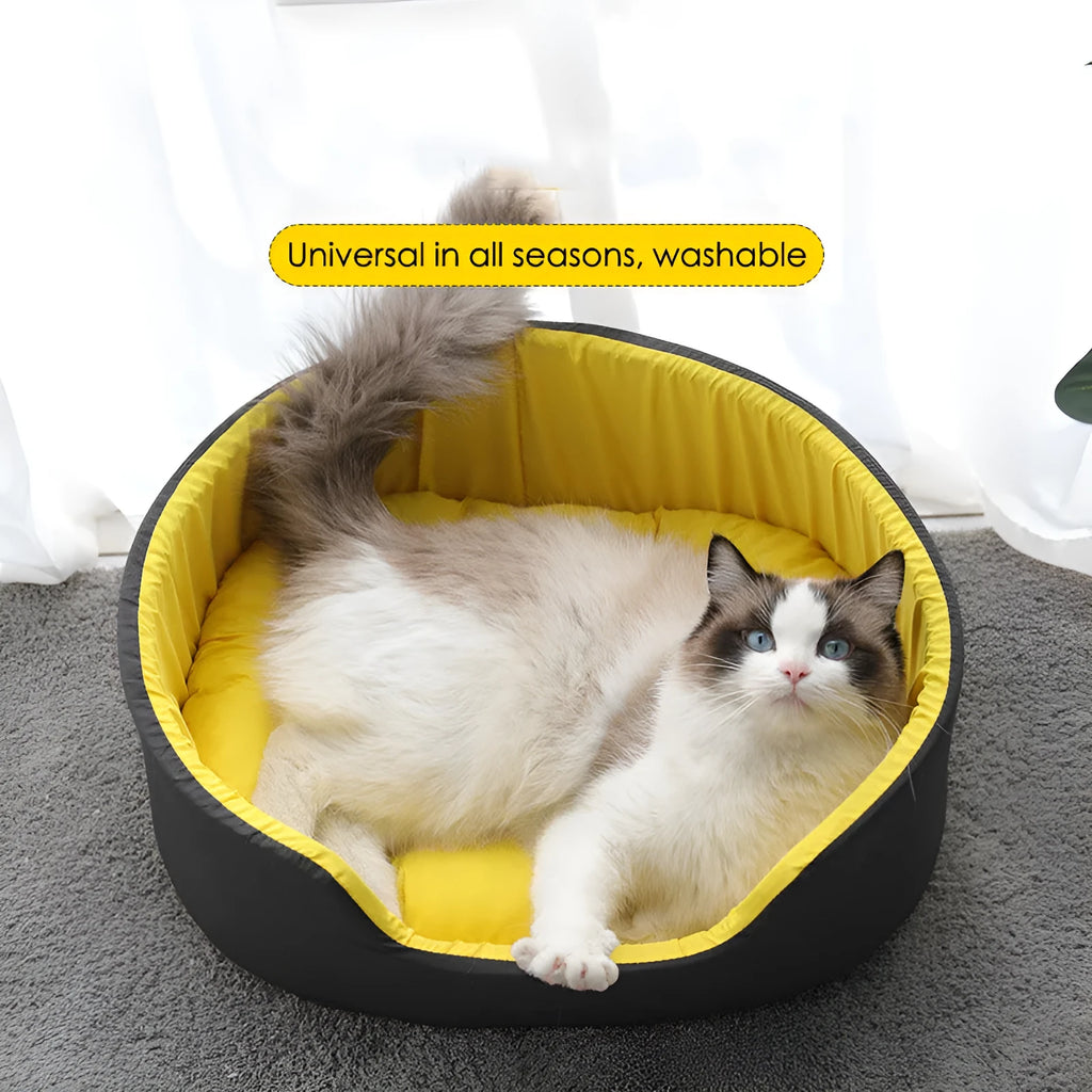 Washable cloth pet kennel for dogs and cats in black or green, shown in small, medium, and large sizes.