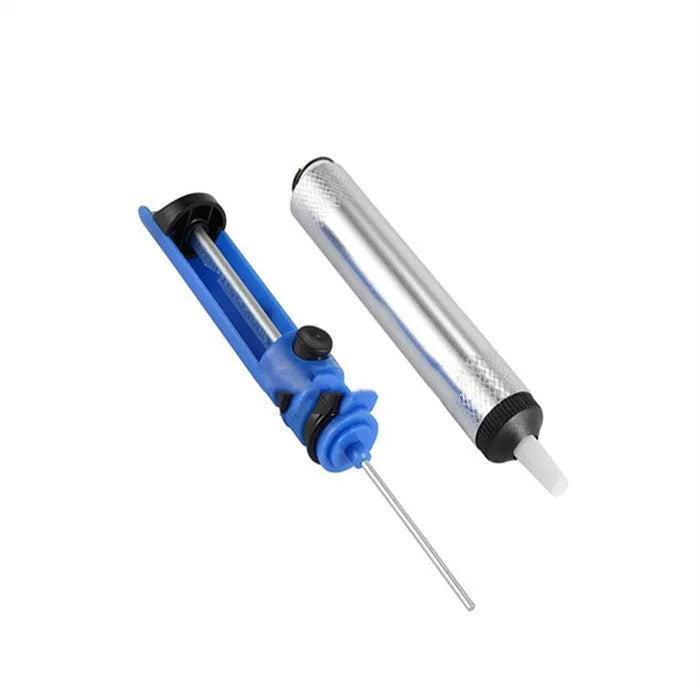 Manual solder sucker desoldering tool with temperature adjustment and large suction pump