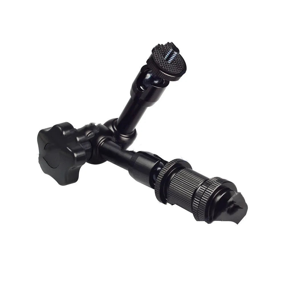 Black metal 7-inch magic friction arm with ball heads and camera mount for DSLR accessories