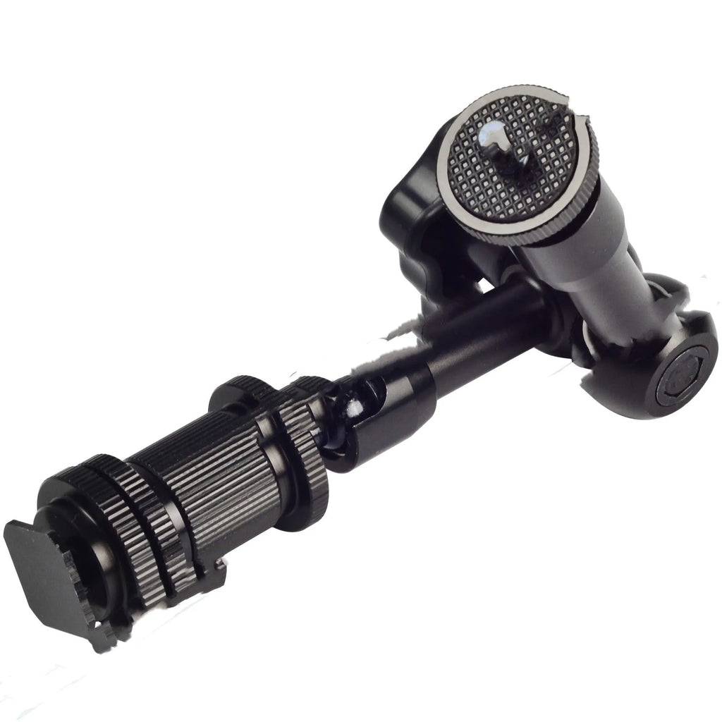 Black metal 7-inch magic friction arm with ball heads and camera mount for DSLR accessories